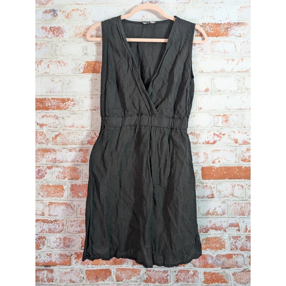 Francesca Bettini Linen Dress Women S Black Cotton Lagenlook Made in Italy